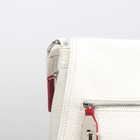 Сумка женская, отделение на молнии, наружный карман, цвет белый/красный - Фото 4