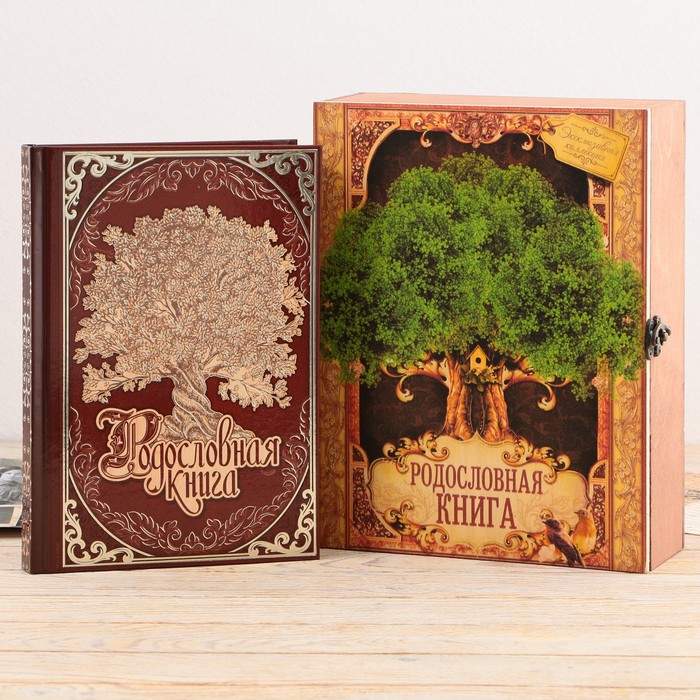 Родословная книга в шкатулке «Древо жизни», 56 листов, 20 х 26 см - Фото 1