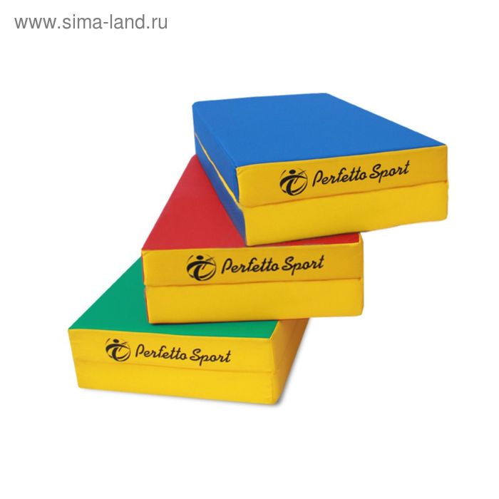 Мат PERFETTO SPORT, 100 х 100 х 10 см, складной, зелёный/жёлтый - Фото 1