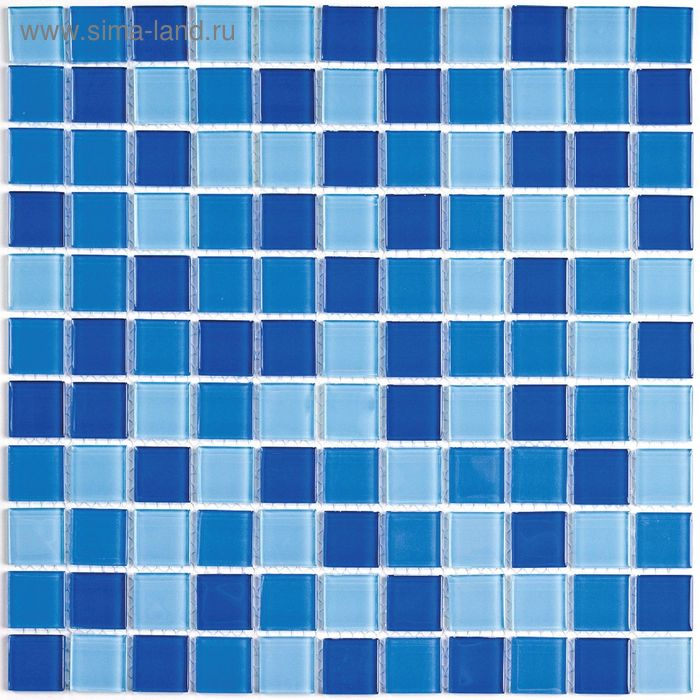 Мозаика стеклянная Bonaparte, Blue wave-2 300х300х4 мм - Фото 1