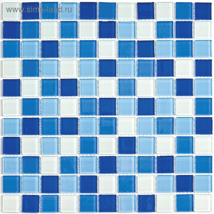 Мозаика стеклянная Bonaparte, Blue wave-3 300х300х4 мм - Фото 1