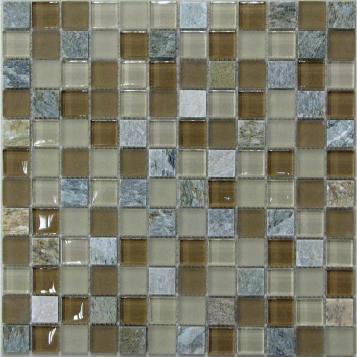 Мозаика стеклянная с камнем Bonaparte, Free time-23 300х300х8 мм - Фото 1