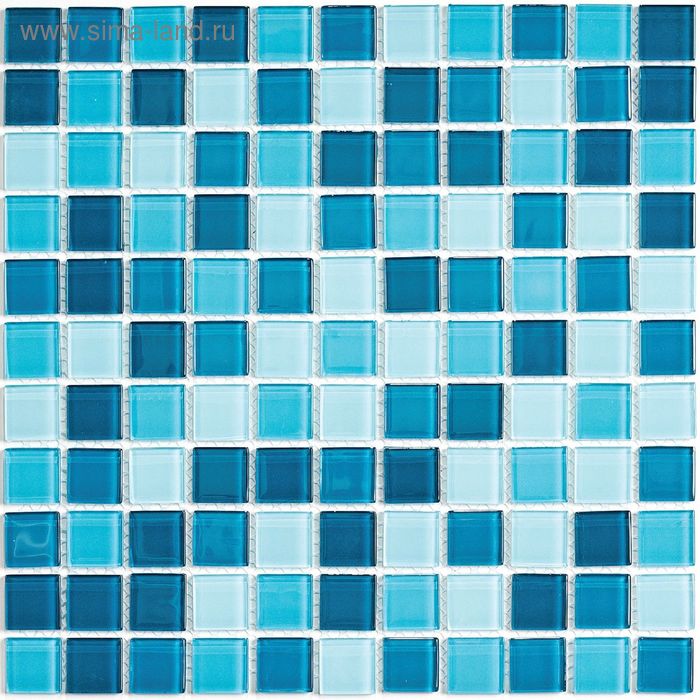 Мозаика стеклянная Bonaparte, Sea wave-1 300х300х4 мм - Фото 1