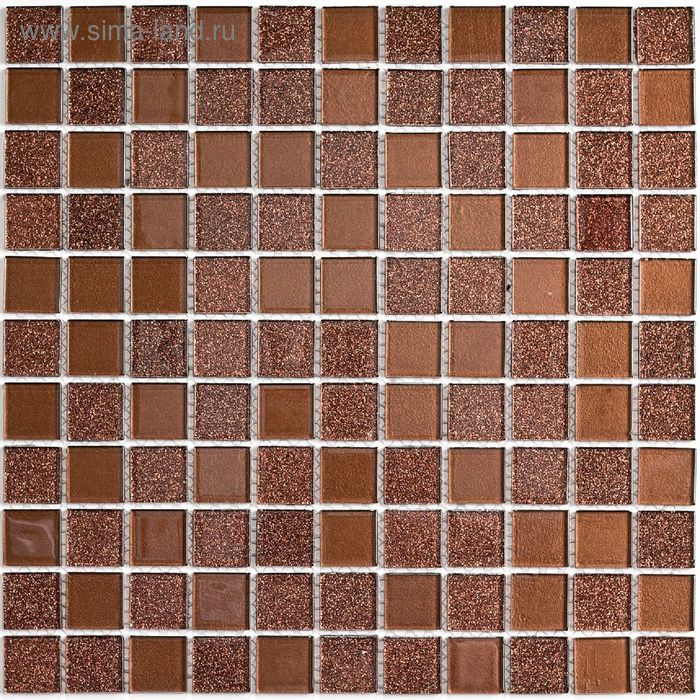 Мозаика стеклянная Bonaparte, Shine Brown 300х300х4 мм - Фото 1