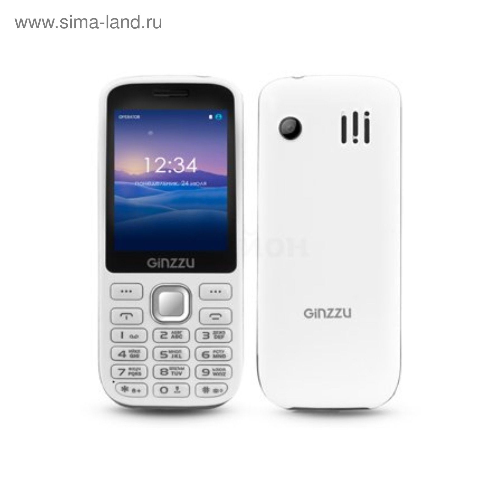 Сотовый телефон GINZZU M201, 2 sim, белый