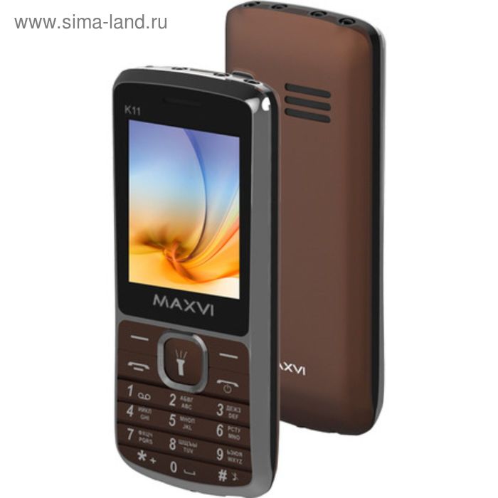 Сотовый телефон Maxvi K11, коричневый - Фото 1