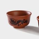 Набор для чайной церемонии керамический «Дракон», 5 предметов: 4 пиалы 25 мл, чайник 200 мл, цвет коричневый - фото 4178919