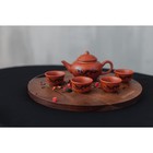 Набор для чайной церемонии керамический «Дракон», 5 предметов: 4 пиалы 25 мл, чайник 200 мл, цвет коричневый - фото 4178927