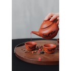 Набор для чайной церемонии керамический «Дракон», 5 предметов: 4 пиалы 25 мл, чайник 200 мл, цвет коричневый - фото 4178928