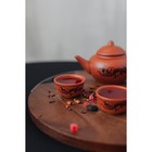 Набор для чайной церемонии керамический «Дракон», 5 предметов: 4 пиалы 25 мл, чайник 200 мл, цвет коричневый - фото 4178929