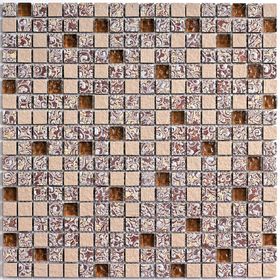 

Мозаика стеклянная с камнем Bonaparte, Dreams Beige 300х300х8 мм