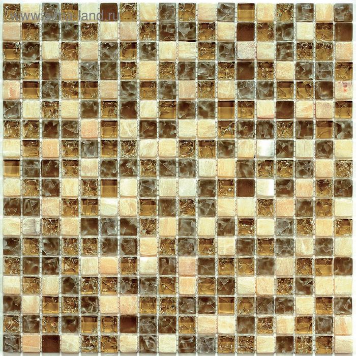 Мозаика стеклянная с камнем Bonaparte, Glass Stone-3 300х300х8 мм - Фото 1
