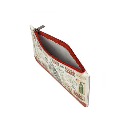 Косметичка простая  KS.30.-7.london.белый,21*14*1,отд на молнии