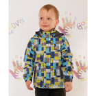 Куртка для мальчика "СЕВА", рост 86 см (48), цвет серый, принт голубой В10017-05_М - Фото 1