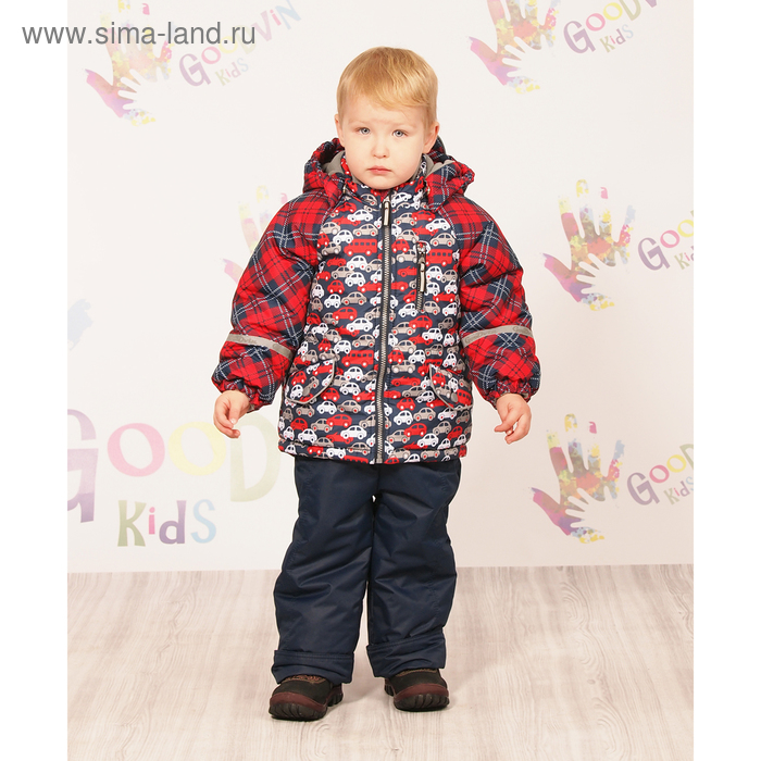 Комплект для мальчика "ГАСПАР", рост 86 см (48), цвет красный, принт машинка КТ12017-13_М - Фото 1