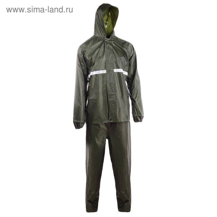 Дождевик-костюм, размер 50-54, цвет зелёный - Фото 1