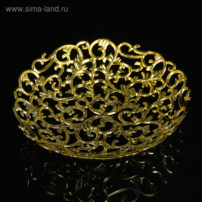 Ваза для хлеба и фруктов «Роскошь», d=25 см, цвет золотой - Фото 1