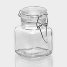 Банка для сыпучих Доляна «Квадрат», 110 мл, 5.5×8 см, с бугельным замком, стекло, прозрачная - Фото 3