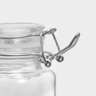 Банка для сыпучих Доляна «Квадрат», 110 мл, 5.5×8 см, с бугельным замком, стекло, прозрачная - Фото 4