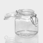 Банка для сыпучих Доляна «Квадрат», 110 мл, 5.5×8 см, с бугельным замком, стекло, прозрачная - Фото 5