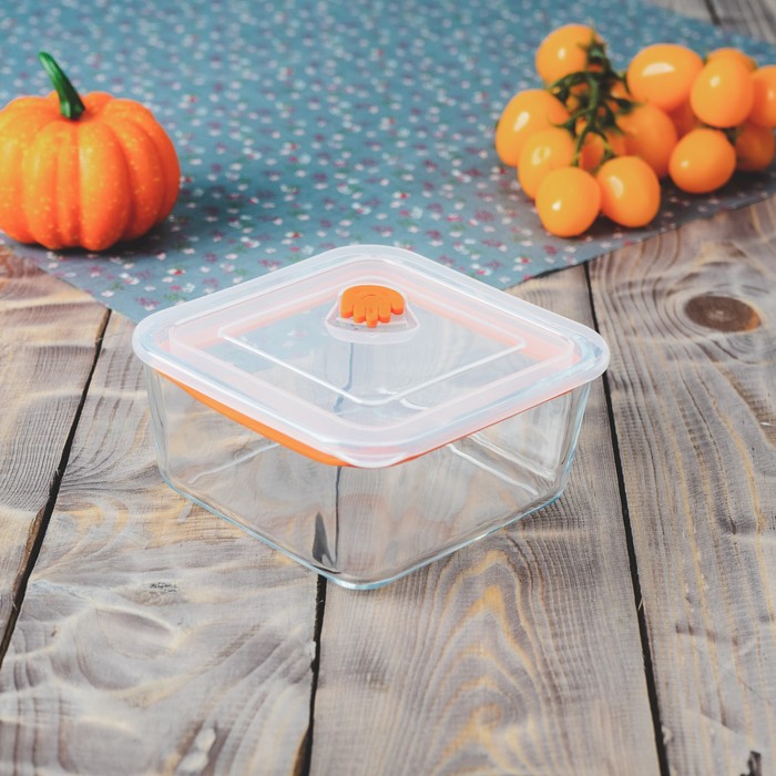 Контейнер из жаропрочного стекла Доляна «Дай пять», 500 мл, 13×6 см, с крышкой - Фото 1