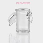 Банка для сыпучих Доляна «Оптима», 80 мл, 4.3×8.5 см, с бугельным замком, стекло - Фото 2