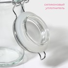 Банка для сыпучих Доляна «Оптима», 250 мл, 6.5×11.5 см, с бугельным замком, стекло, прозрачная - Фото 4