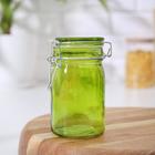 Банка стеклянная для хранения сыпучих продуктов «Оптима», 250 мл, 6,5×11,5 см, с бугельным замком, цвет МИКС - Фото 1