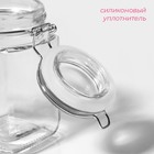 Банка для сыпучих Доляна «Квадрат», 300 мл, 5.5×11.5 см, с бугельным замком, стекло, прозрачная - Фото 4