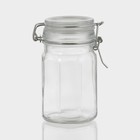 Банка стеклянная для хранения сыпучих продуктов «Угол», 250 мл, 6×11,5 см, с бугельным замком - Фото 1
