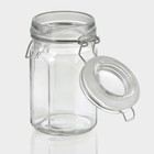 Банка стеклянная для хранения сыпучих продуктов «Угол», 250 мл, 6×11,5 см, с бугельным замком - Фото 4