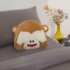 Подушка декоративная Смайл обезьянка, 30х30, холлофил, п/э - Фото 1