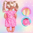 Одежда для пупса: платье розовое в цветочек, с бантиком - фото 8313473