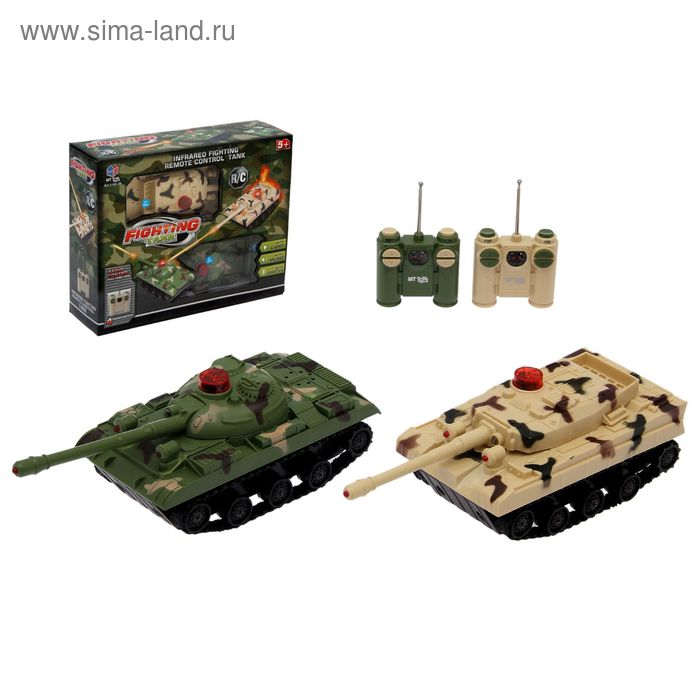 Танковый бой «Военная стратегия», на радиоуправлении, в наборе 2 танка, свет и звук - Фото 1