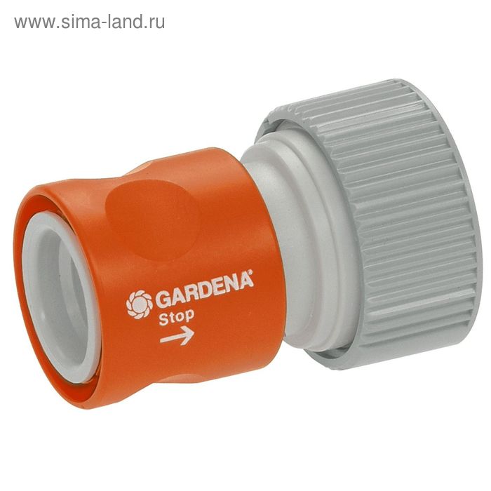 Коннектор с автостопом, 1/2" (12 мм) – 3/4" (19 мм), пластик, GARDENA Profi - Фото 1