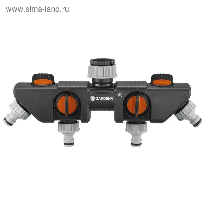 Распределитель 4-канальный, внутренняя резьба 3/4" (19 мм) – 1" (25 мм), быстросъёмное соединение, GARDENA - Фото 1