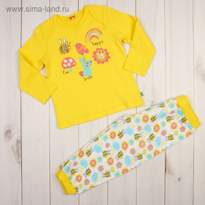 Комплект детский (джемпер, брюки), рост 62 см, цвет жёлтый CAN 9624 (142)_М - Фото 1