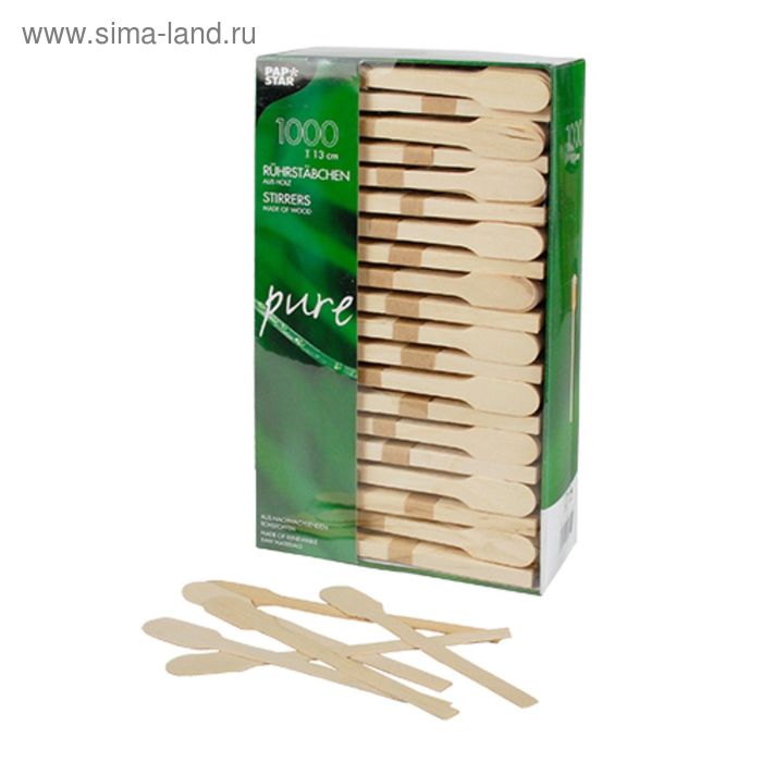 Размешиватель PAPSTAR, 130 мм, дерево, 1000 шт - Фото 1
