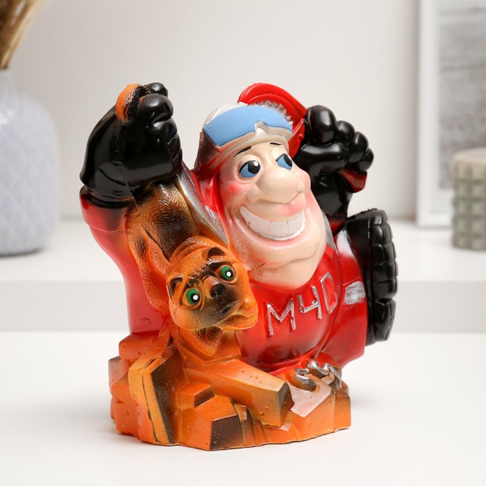 Копилка для денег «МЧС», красный, гипс, 12×20 см - Фото 1