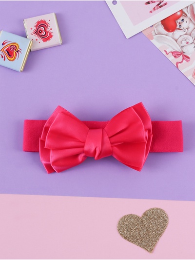 Повязка для волос Выбражулька «Ирида», бант, 15.5×3.8 см, малиновая