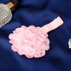 Повязка для волос "Кружева" пион, 15х1,8 см, розовый - фото 8533262