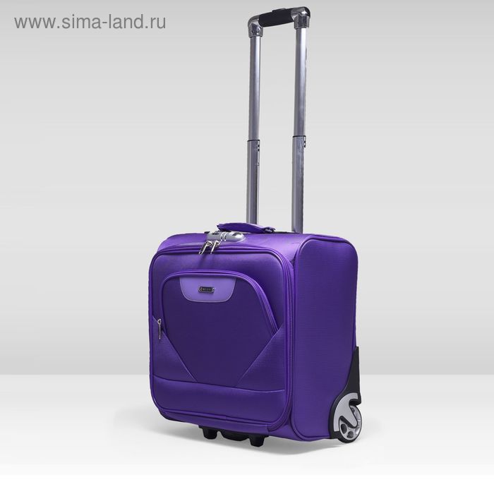 Чемодан-мини на молнии, 1 отдел, наружный карман, 2 колеса, кодовый замок, цвет фиолетовый - Фото 1