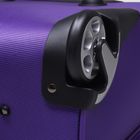 Чемодан-мини на молнии, 1 отдел, наружный карман, 2 колеса, кодовый замок, цвет фиолетовый - Фото 6