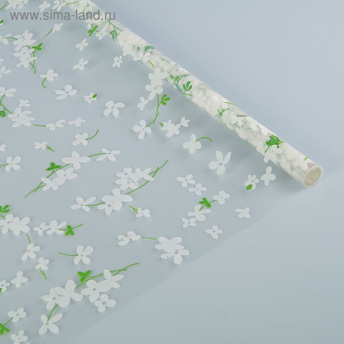 Пленка для цветов "Сакура" 700 мм х 6 м, 40 мкм, белая - Фото 1
