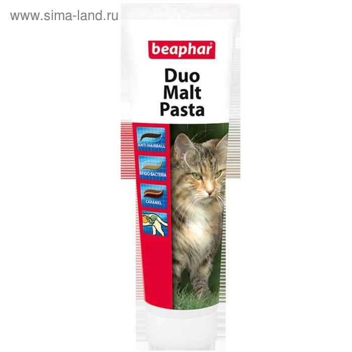 Паста Beaphar  "Duo Malt Paste" для кошек, для очистки кишечника,  100 г - Фото 1