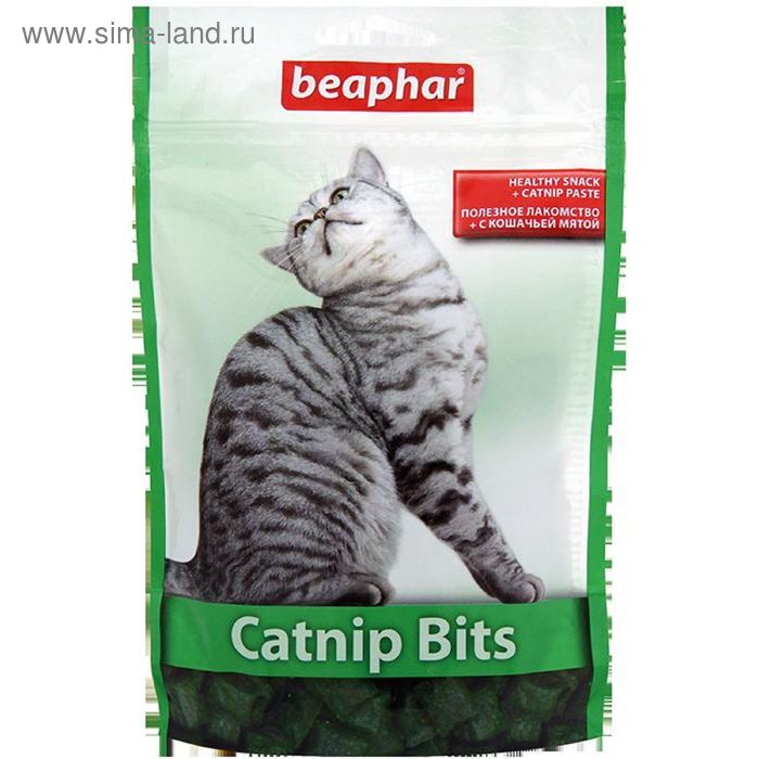 Подушечки Beaphar  "Catnip-Bits" с кошачьей мятой 150гр, для кошек - Фото 1