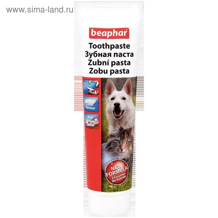 Зубная паста Beaphar "Toothpaste" со вкусом печени для собак и кошек, 100г - Фото 1