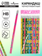 Карандаш чернографитный с ластиком Calligrata, твёрдость НВ, МИКС - Фото 1