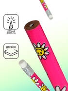 Карандаш чернографитный с ластиком Calligrata, твёрдость НВ, МИКС - Фото 2