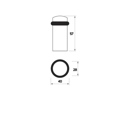 Упор дверной U301GP, d=28 мм, h=57 мм, цвет золото